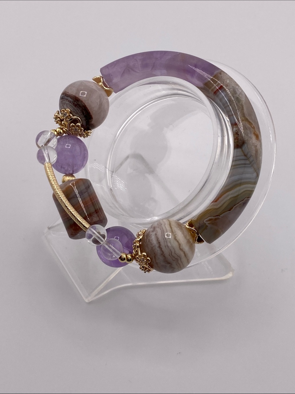 Super Seven Melody Stone Half Bangle Bracelet - The Gem Studio